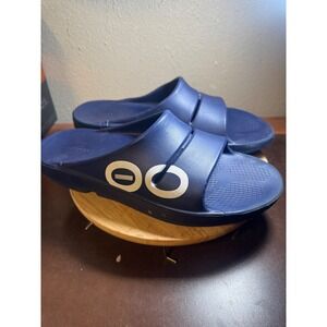 OOFOS OOahh Slide Sandal Mens Size‎ 13 US / 46 EU Navy Recovery Comfort